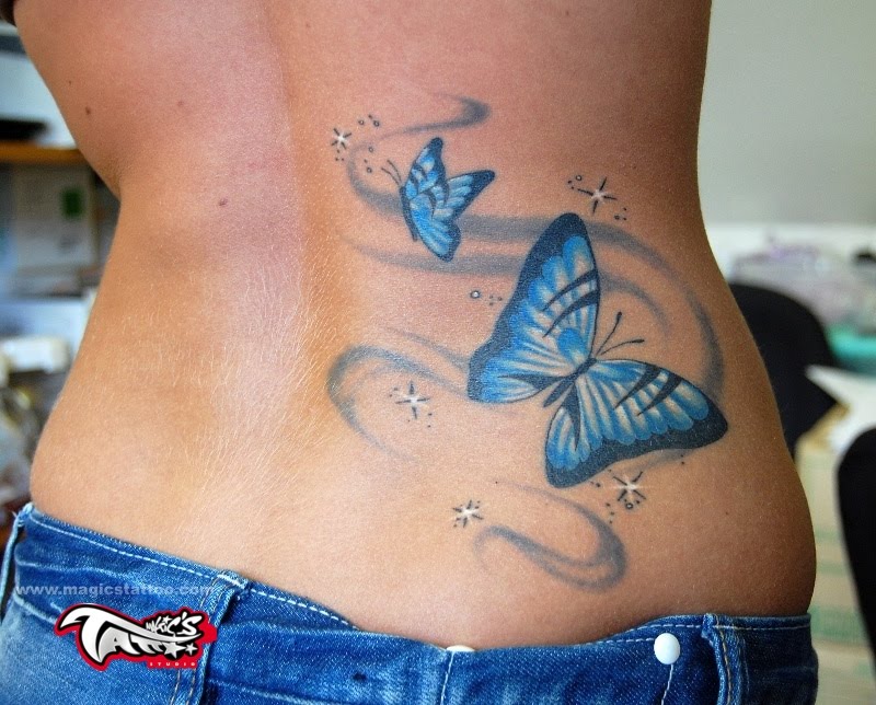 Blue Butterfly Tattoo