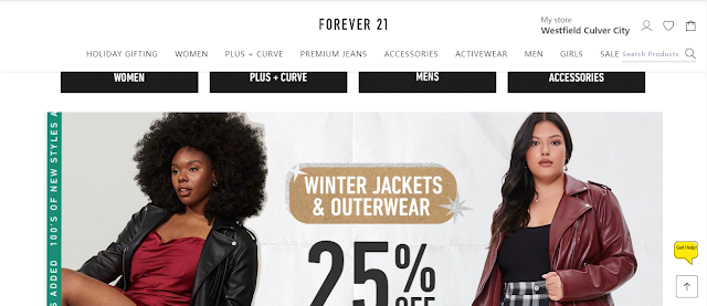 The website of Forever21.