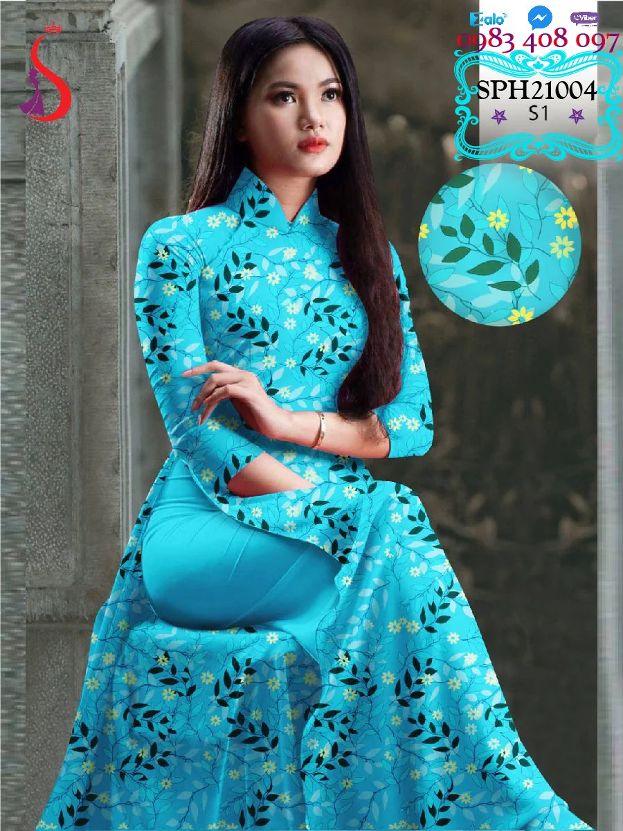 Sở hữu vẻ đẹp trẻ trung đằm thắm cùng áo dài hoa nhí tuyệt đẹp ST9941011