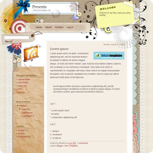 presents-blogger-template
