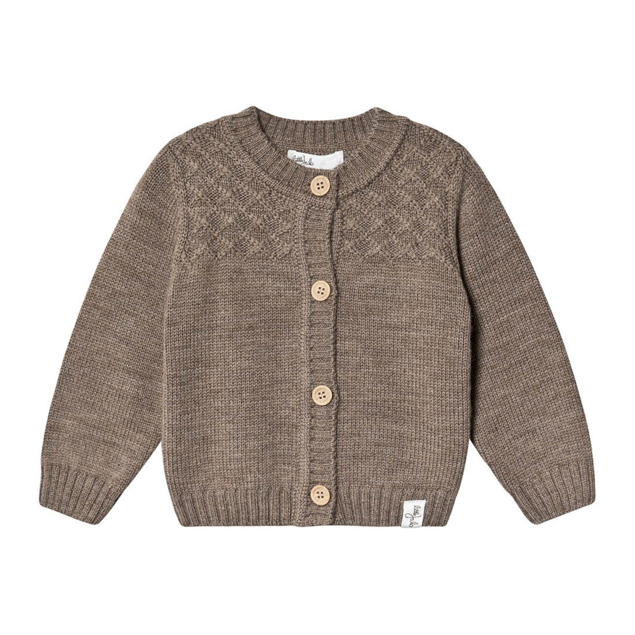 Brown Knitted Baby Cardigan from Little Jalo