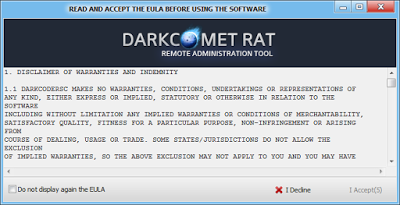 DarkComet Rat kullanıcı sözleşmesi resmi