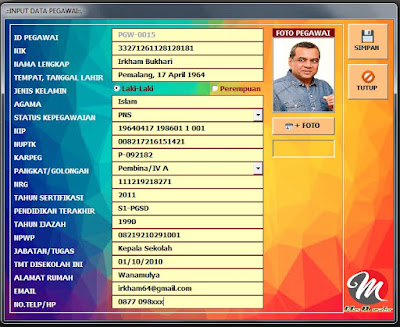 Aplikasi Database Pegawai (E-Pegawai V.1.0 Beta) Menggunakan Ms. Excel
