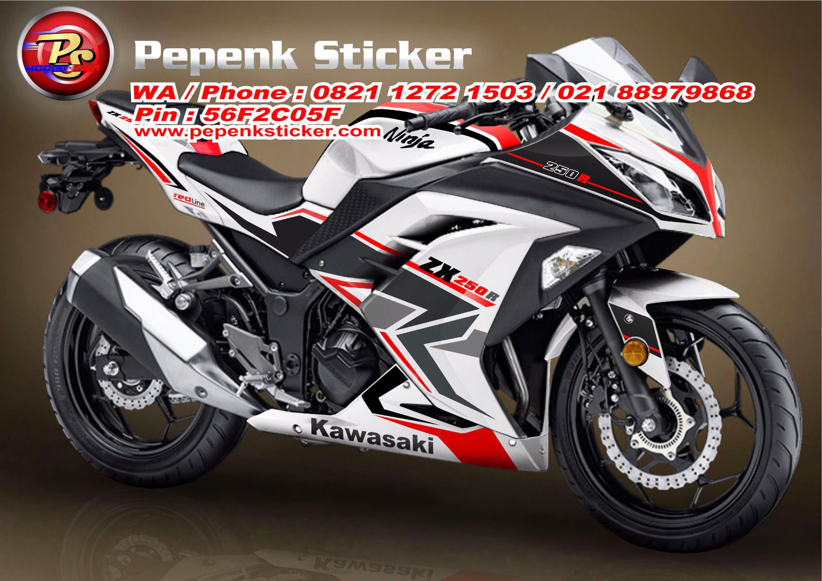 Cutting Sticker Kawasaki Ninja  250 Fi Pecinta Dunia Otomotif