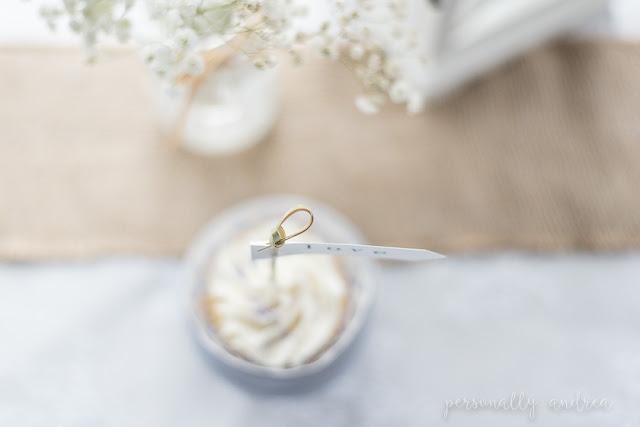 Rustic and romantic spring bridal shower | Cupcake with topper | personallyandrea.com