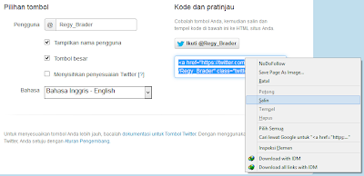 Cara Membuat Tombol Follow Me Twitter di Blog