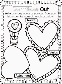 Printables for any Word list series Valentine's Day edition