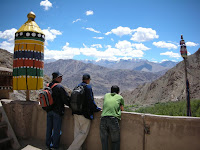 view from Hemis monastery rooftop - Shumar, Hemant and our guide