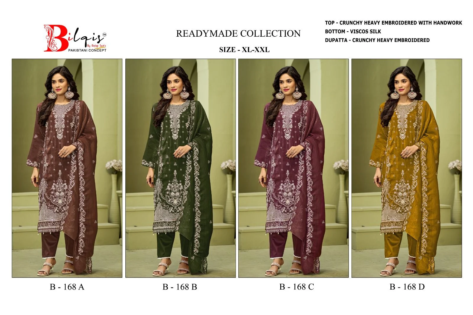 B 168Abcd Bilqis Pakistani Readymade Suits