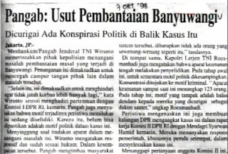 berita koran pangab tentang pembantaian banyuwangi