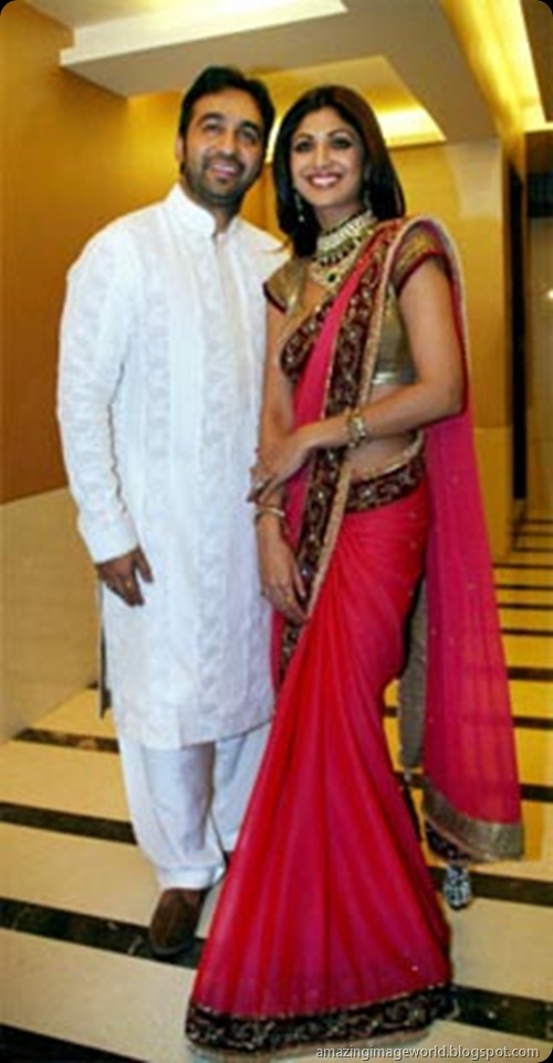 Shilpa and Raj Kundra after their engagement