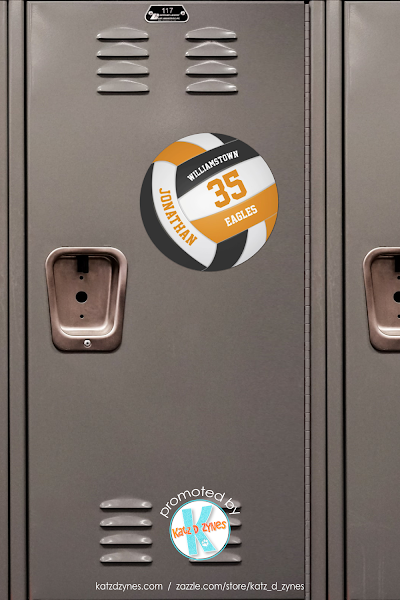 Volleyball team colors locker magnets