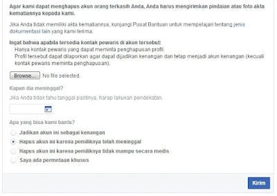 Cara menonaktifkan fb orang yang sudah meninggal