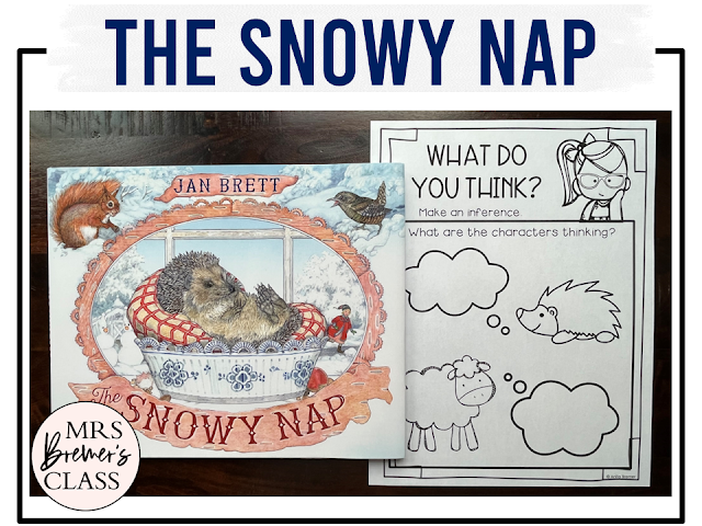 The Snowy Nap book activities unit with literacy printables, reading companion activities, comprehension worksheets, lesson ideas, and a craft for Kindergarten and First Grade