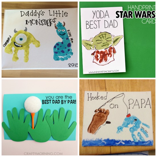 Kid-Made gift ideas for Father's Day using handprints.  These are adorable! #handprintart #handprintcrafts #handprintfathersdaycrafts #handprintfathersday #handprintkeepsakeideas #fathersdaygifts #fathersdaygiftsfromkids #kidmadegifts #kidmadefathersday #giftsfordad #giftsfordadfromkids #growingajeweledrose