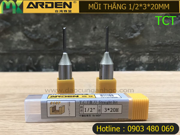 Mũi Router Arden 1/2*3*20mm TCT