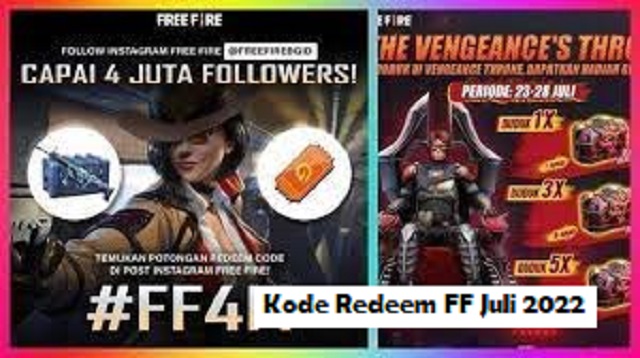  Free Fire yang merupakan besutan dari Garena menjadi game yang paling populer saat ini Kode Redeem FF Juli 2022
