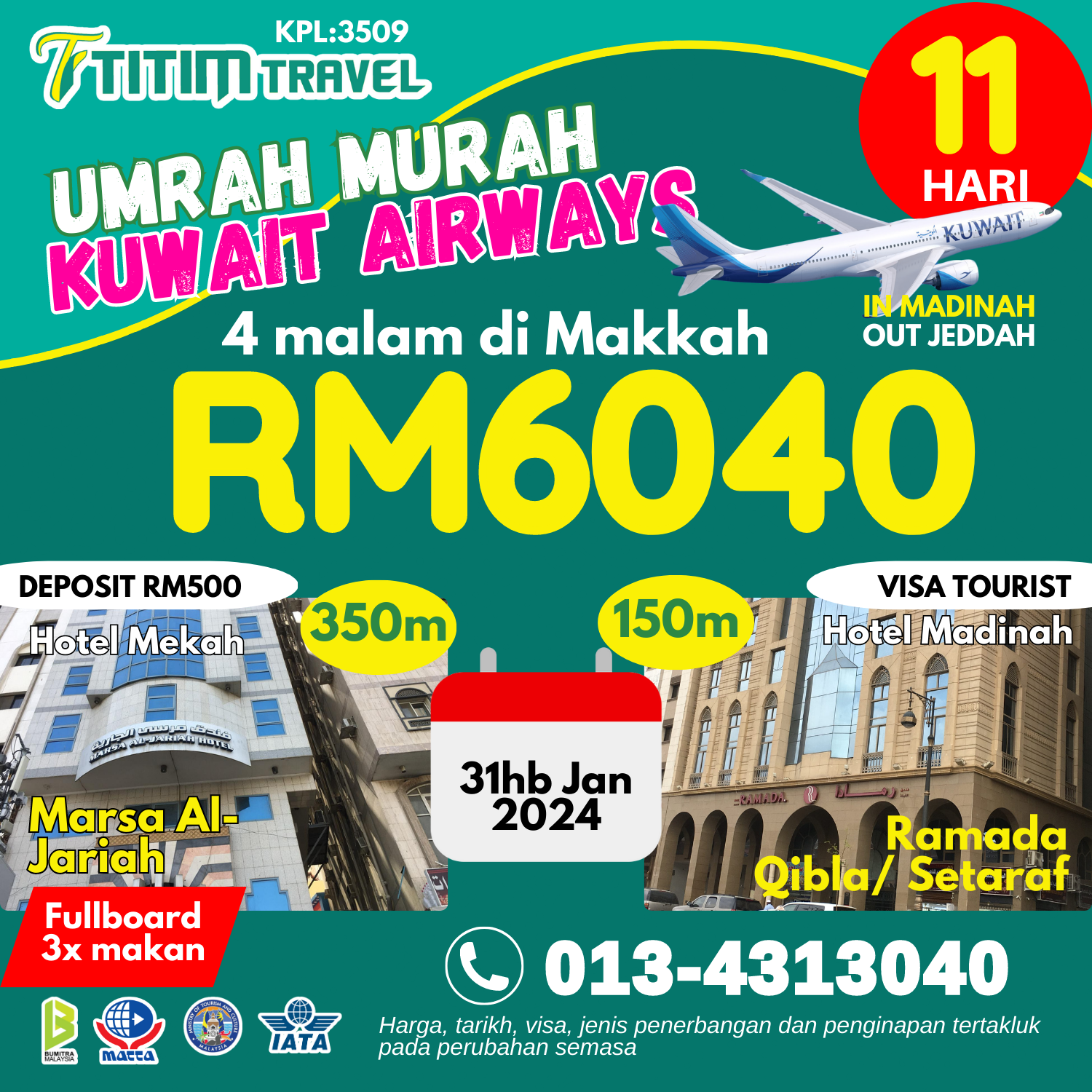 Titim Travel Sdn Bhd PAKEJ UMRAH BULAN JANUARI 2024