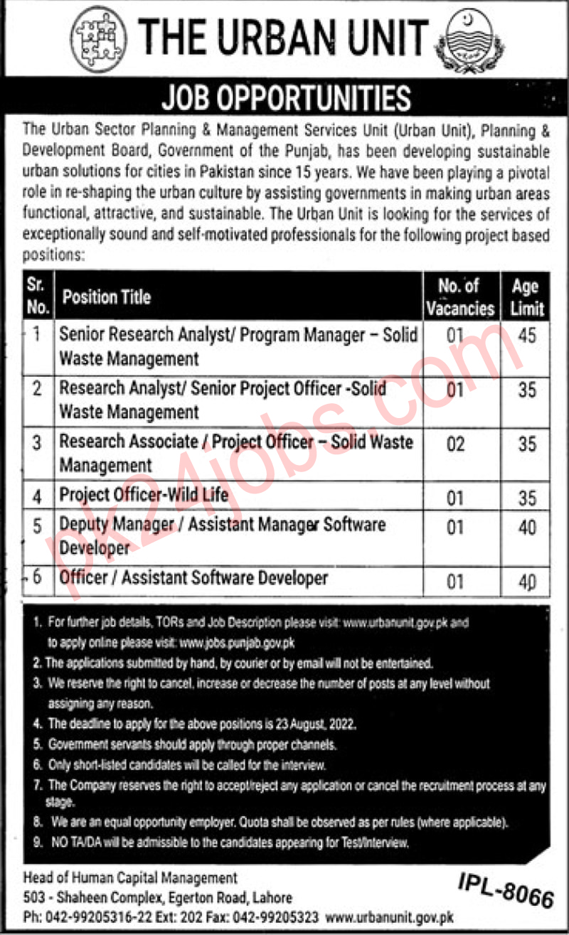 Urban Unit Jobs 2022 – Today Jobs 2022