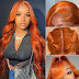 Ginger Orange Lace Front Wigs Human Hair Pre Plucked Body Wave 13x4 Transparent HD Lace Frontal Wigs 