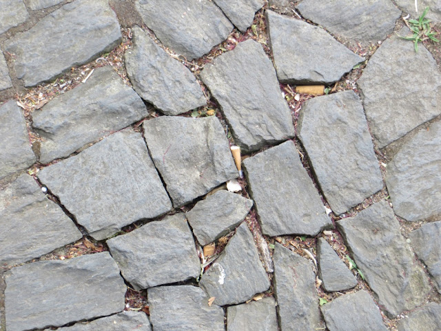 Fotografia macro Calçada Portuguesa Ladrilho de Passeio de Pedra