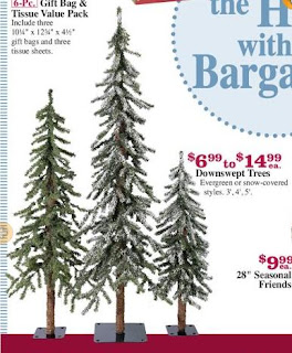 Affordable Evergreen tree centerpieces from the Christmas Tree Shop.