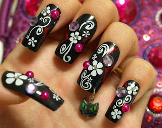 Simple Black Nail Art Designs