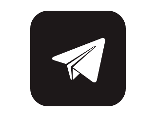 Logo Telegram Black And White Vector Format CDR, PNG, SVG HD