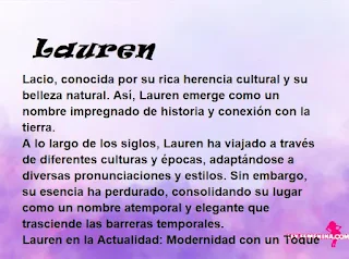 ▷ Significado del nombre Lauren (✔)