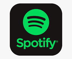 Spotify logo with blakc background and green lines