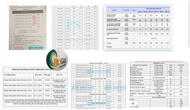 Nhiều bảng giá màng chống thấm HDPE đang có trên mạng
