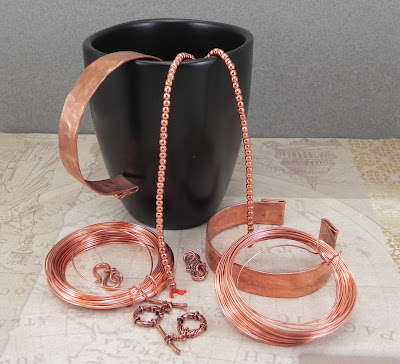 Copper findings and cuffs.