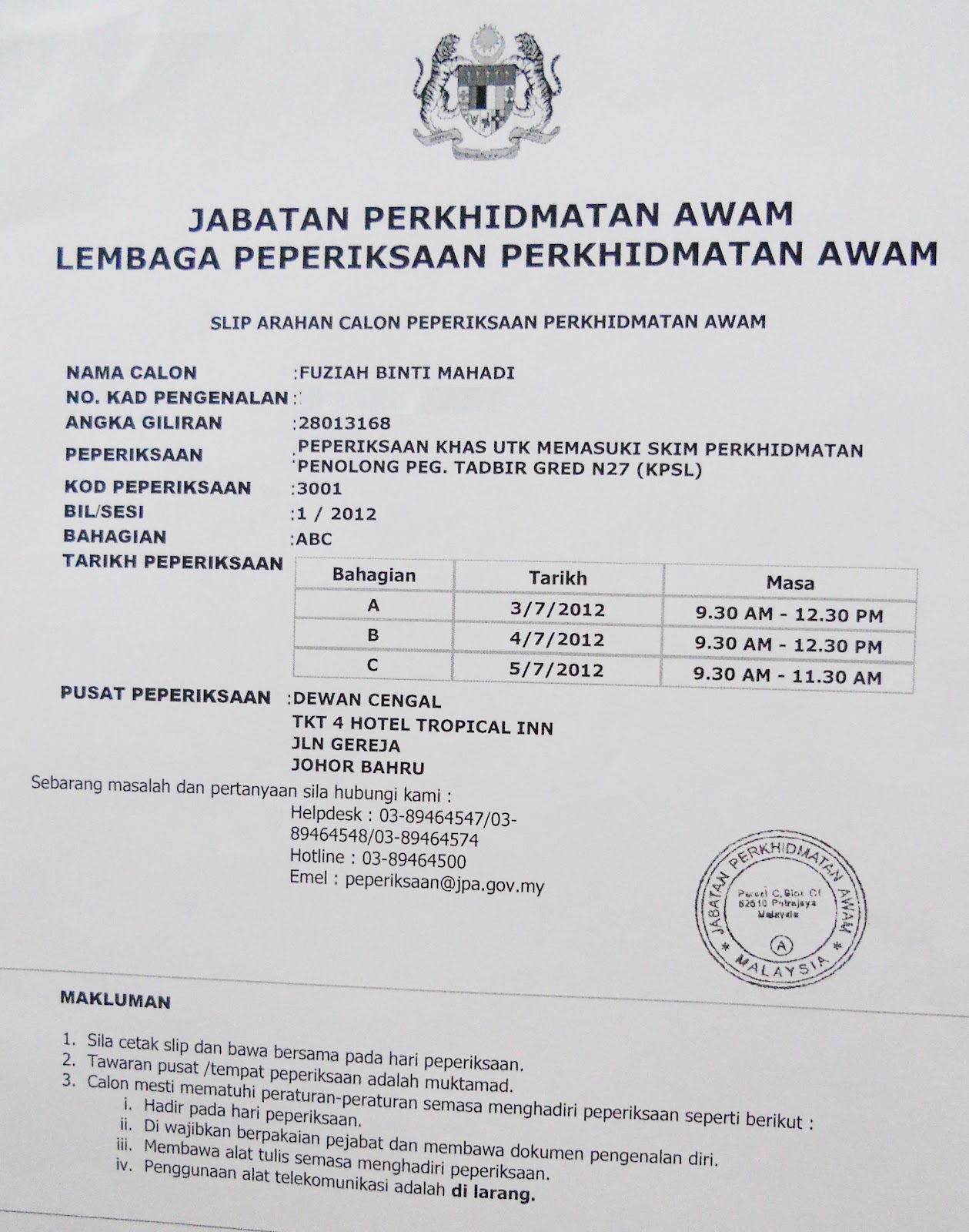 Contoh Soalan Peperiksaan Jpa Gred Kp19 - Persoalan m