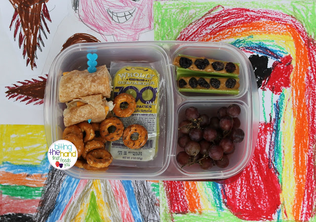 school work lunch wholly guacamole grapes ants on a log sunbutter peanut-free nut-free