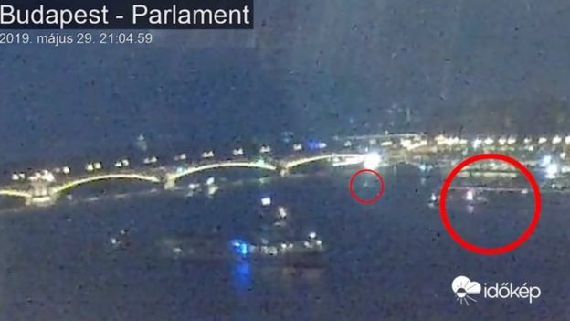 This still from CCTV footage purportedly shows the two vessels (encircled) just minutes before the collision
