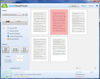 Greencloud free ink saving software screen shot