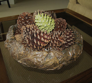 Spray Painted Pine Cone Centerpiece - close up