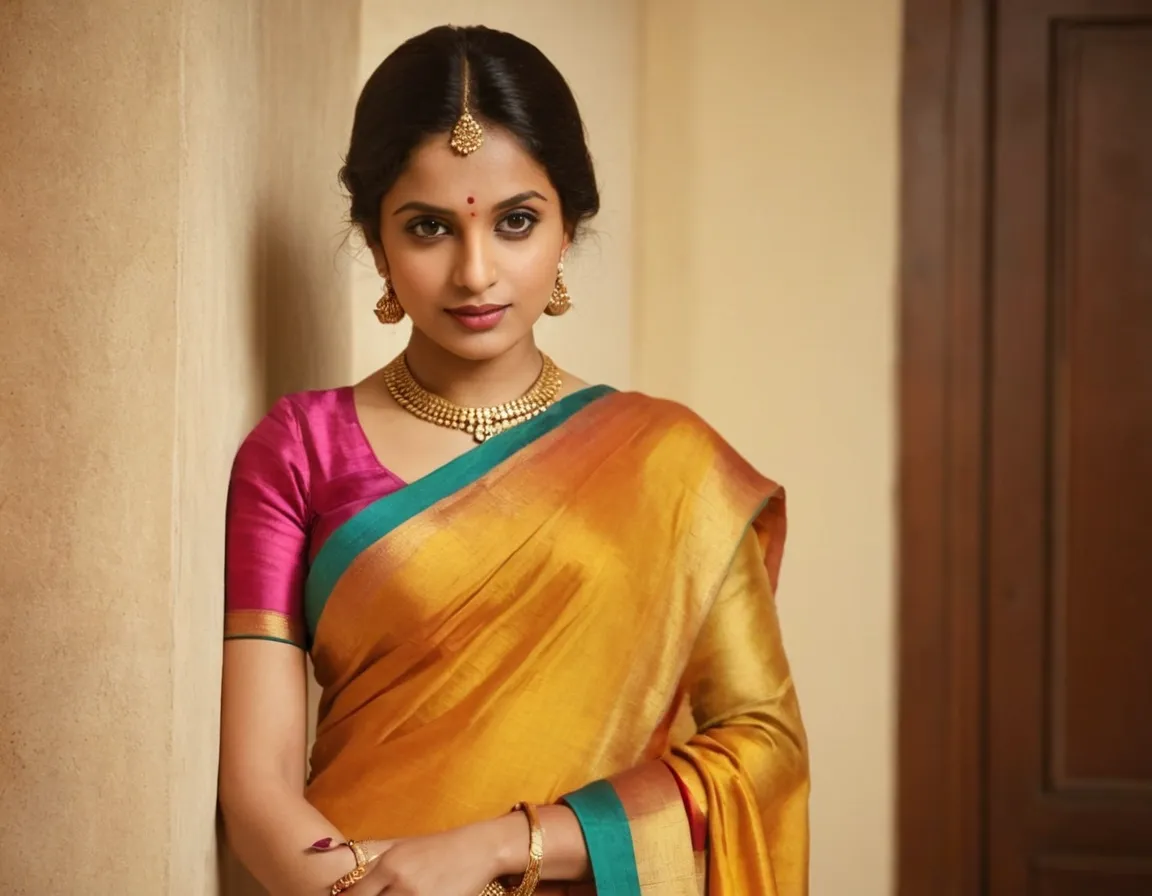 Silk Saree Modern Blouse Design
