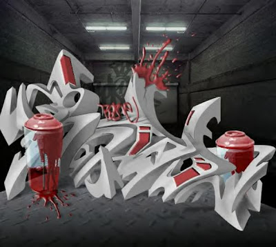 3d graffiti, graffiti alphabet, alphabet graffiti