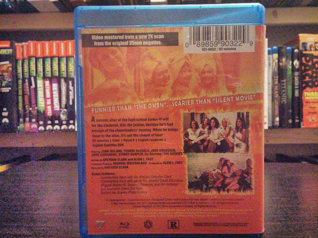 The back cover of Satan's Cheerleaders blu-ray from VCI Entertainment