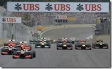 La partenza del gran premio del Brasile 2012
