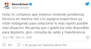 Este lunes, BancoEstado volvió a ser tendencia en Twitter luego de que varios usuarios de todo el país, reportaran una caída masiva de sus servicios, tanto de app, sitio web, tarjetas, cajeros y Transbank.