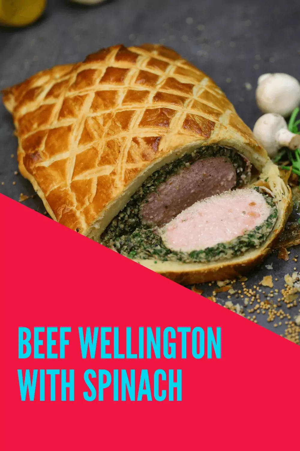 Beef Wellington with spinach