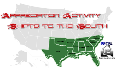 Cash Buyers Lists Blog - Appreciation Activity Shifts To The South