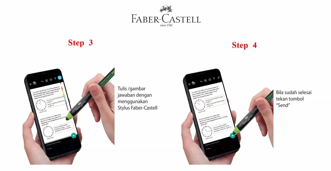 menggunakan stylus faber-castell