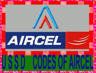  USSD CODES OF  AIRCEL 