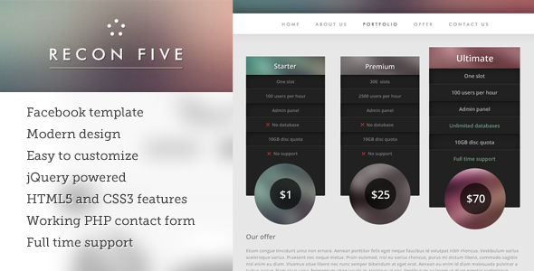 Recon five - facebook template - Creative Site Templates