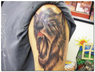 head wolf tattoo classic design