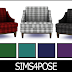 Download Sims 4 Pose: Hamptons Hideaway Armchair Plaid {Living Room Chair}