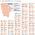 APRECE: Mapa Político do Ceará mostra que o Governador Camilo tem 24 partidos em sua base e o apoio de 170 prefeitos
